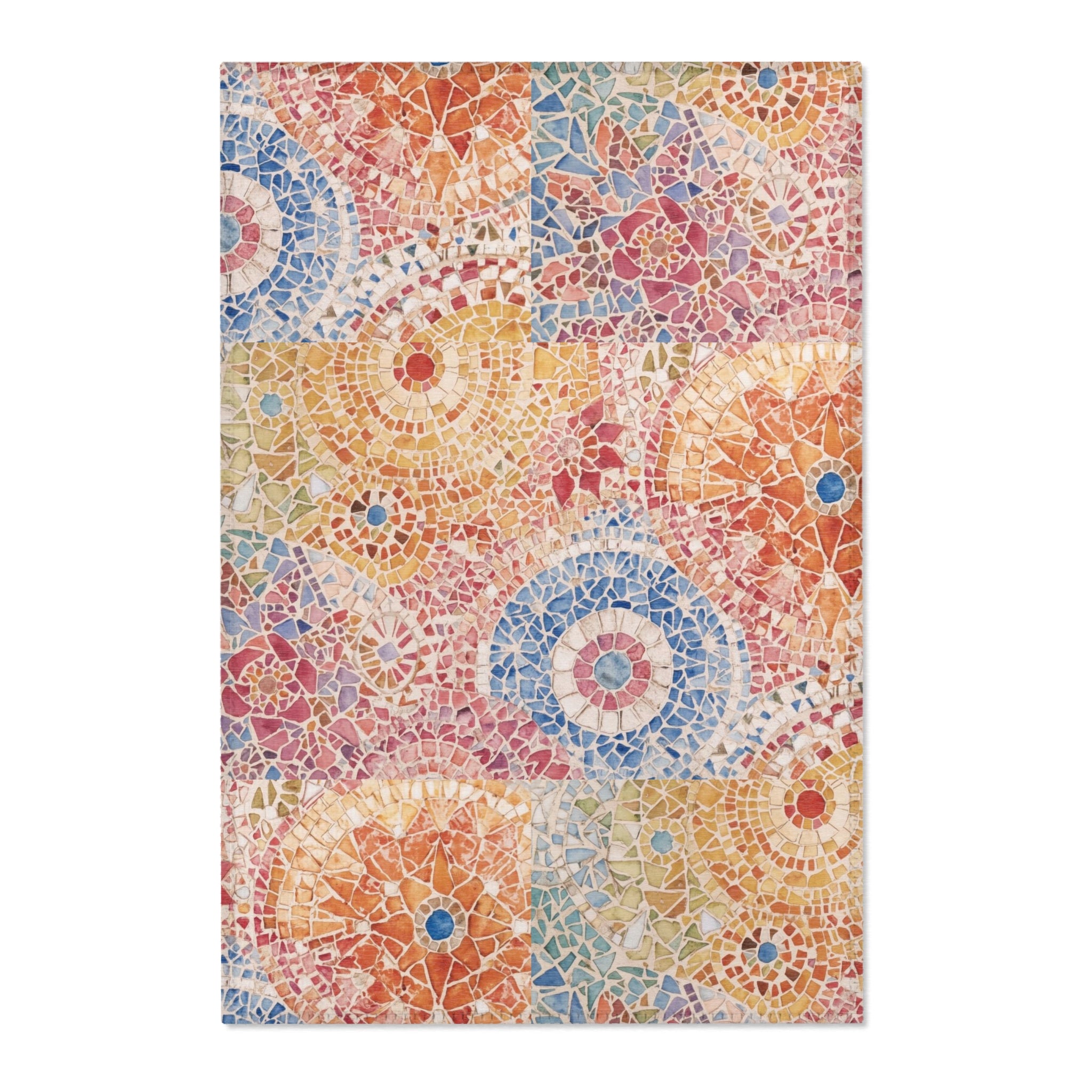 Vibrant Mosaic Area Rug Bohemian Home Decor Living Room - Rosetta Creative Boutique